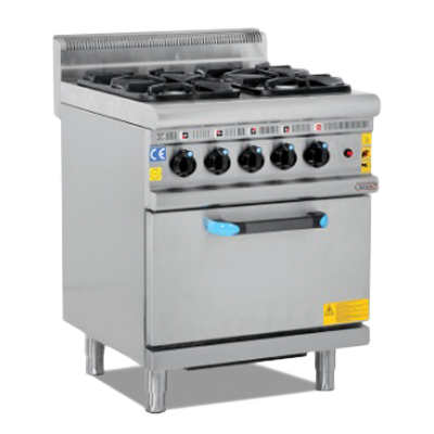Gas Fired Cooker With Oven - 4 Burner