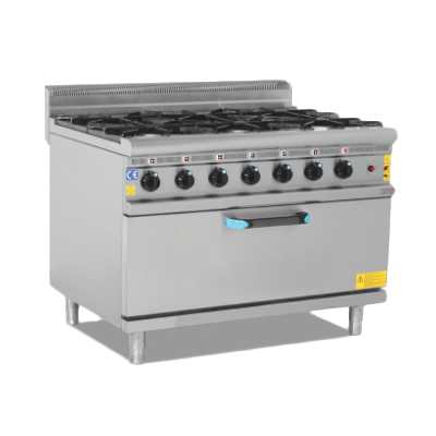 Gas Fired Cooker With Oven - 6 Burner